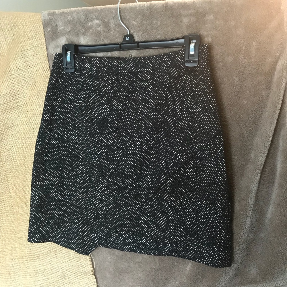 H&M Black Mini Skirt w White Dots